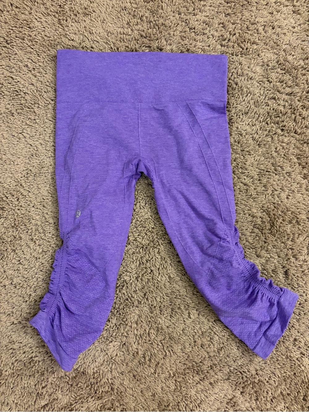 lululemon athletica Purple Cropped Ruched Capri Leggings